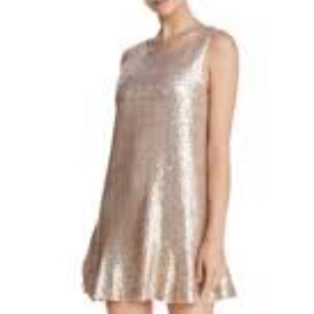 Lost + Wander Gold Sequin A-Line Mini Dress Size XS